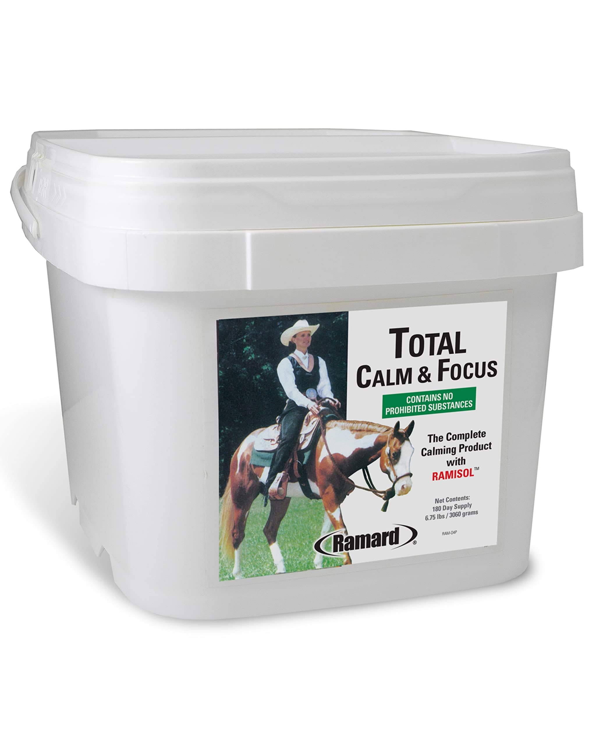 Ramard Total Calm and Focus for Horses Supplement - Magnesium & Calming Formula for Horse Show, Training, Performance Mental Alertness Without Drowsiness, Show Safe, Equine Supplies 1oz Syringe 3Packs