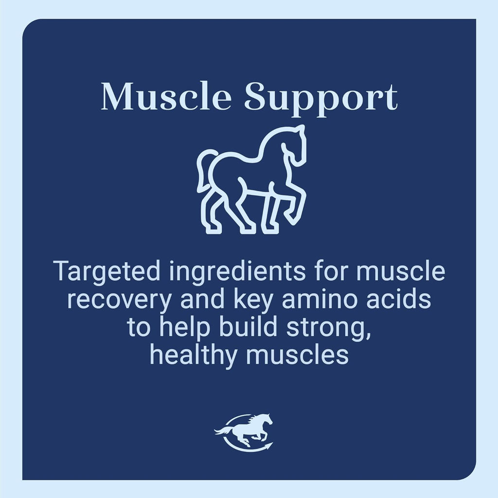 SmartMuscle® Pellets para masa muscular | Suplementos musculares para caballos, suero bioactivo, gamma orizanol y más | Ideal para el desarrollo y mantenimiento de la masa muscular magra | 56 dosis | Cubeta de 4,5 kg