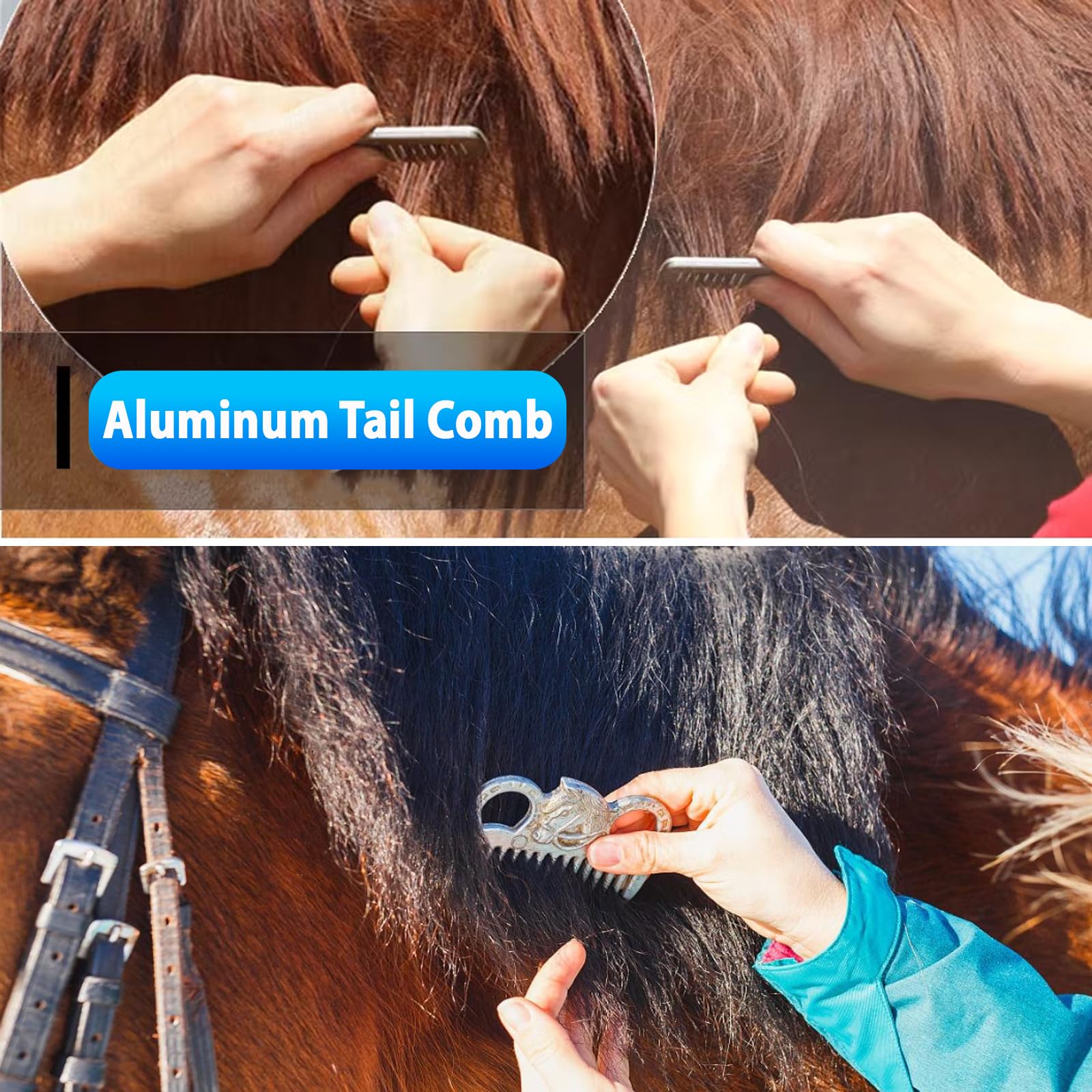 Horse Grooming Kit 13 Piece, Horse Brushes for Grooming Supplies Set with Organizer Bag, Horse Brush & Curry Comb for Effective Cleaning, Gift for Horses Riders Beginners