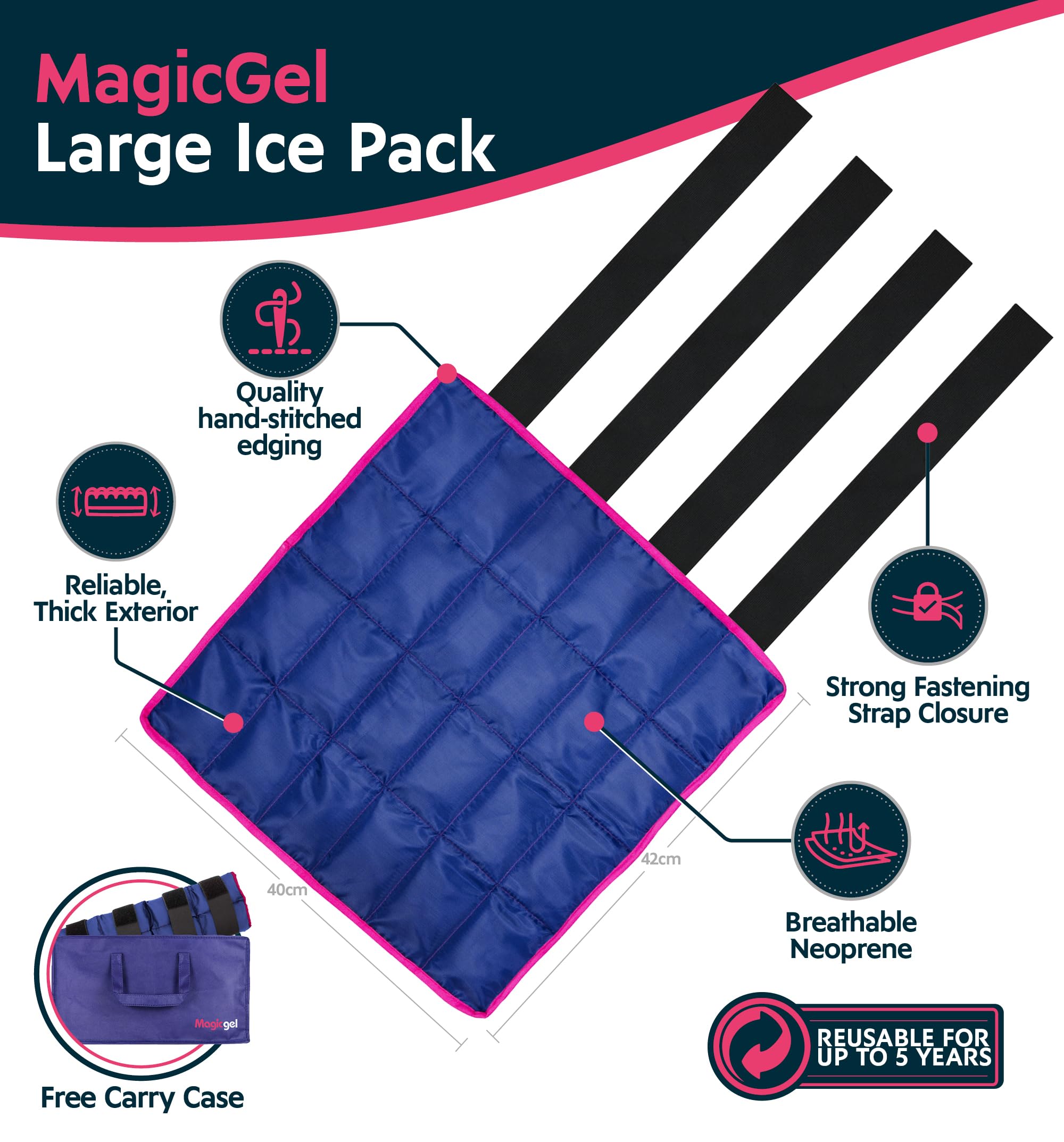 Magic Gel Horse Ice Pack with Carry Case - Single Ice Boots | Cooling Horse Leg Wraps for Hock, Ankle, Knee, Legs, Boots, and Hooves | Horse Tack & Horse Supplies & Ideal Gift for Horse Lovers Women