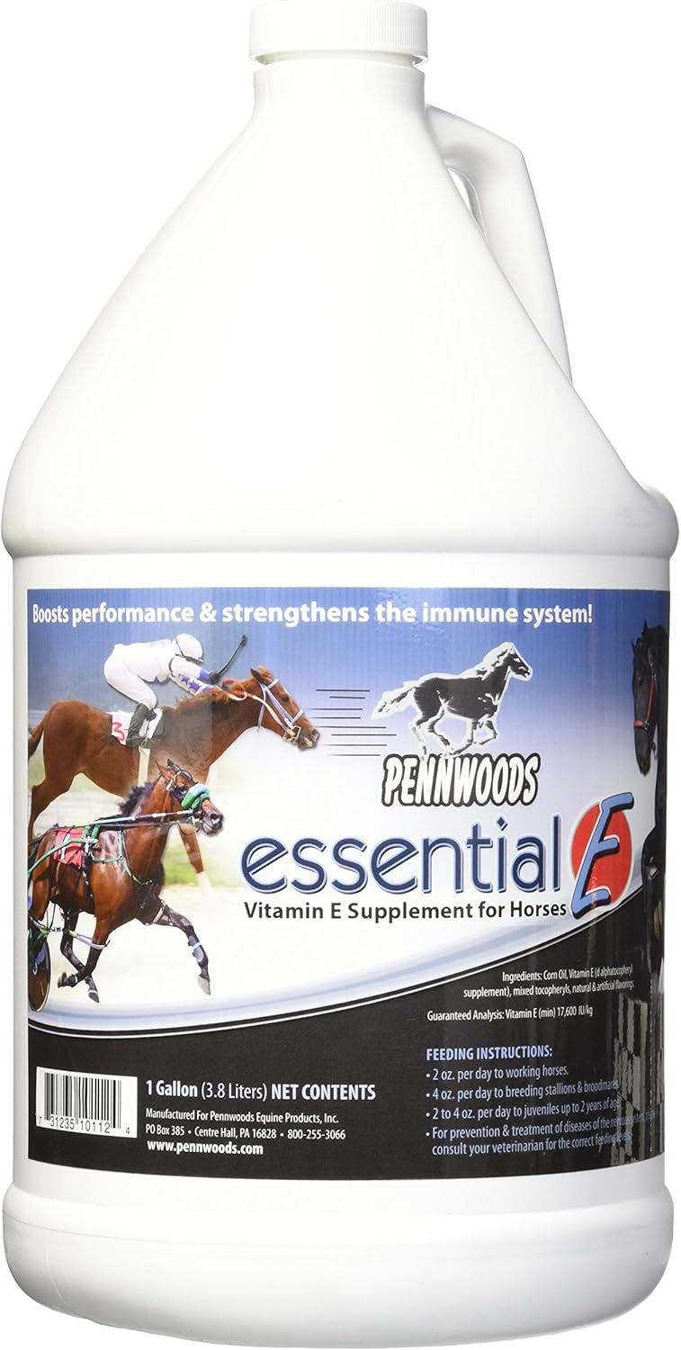 Pennwoods Essential E: Suplemento de vitamina E equina para la salud, rendimiento, recuperación y nutrición del caballo - 1 galón