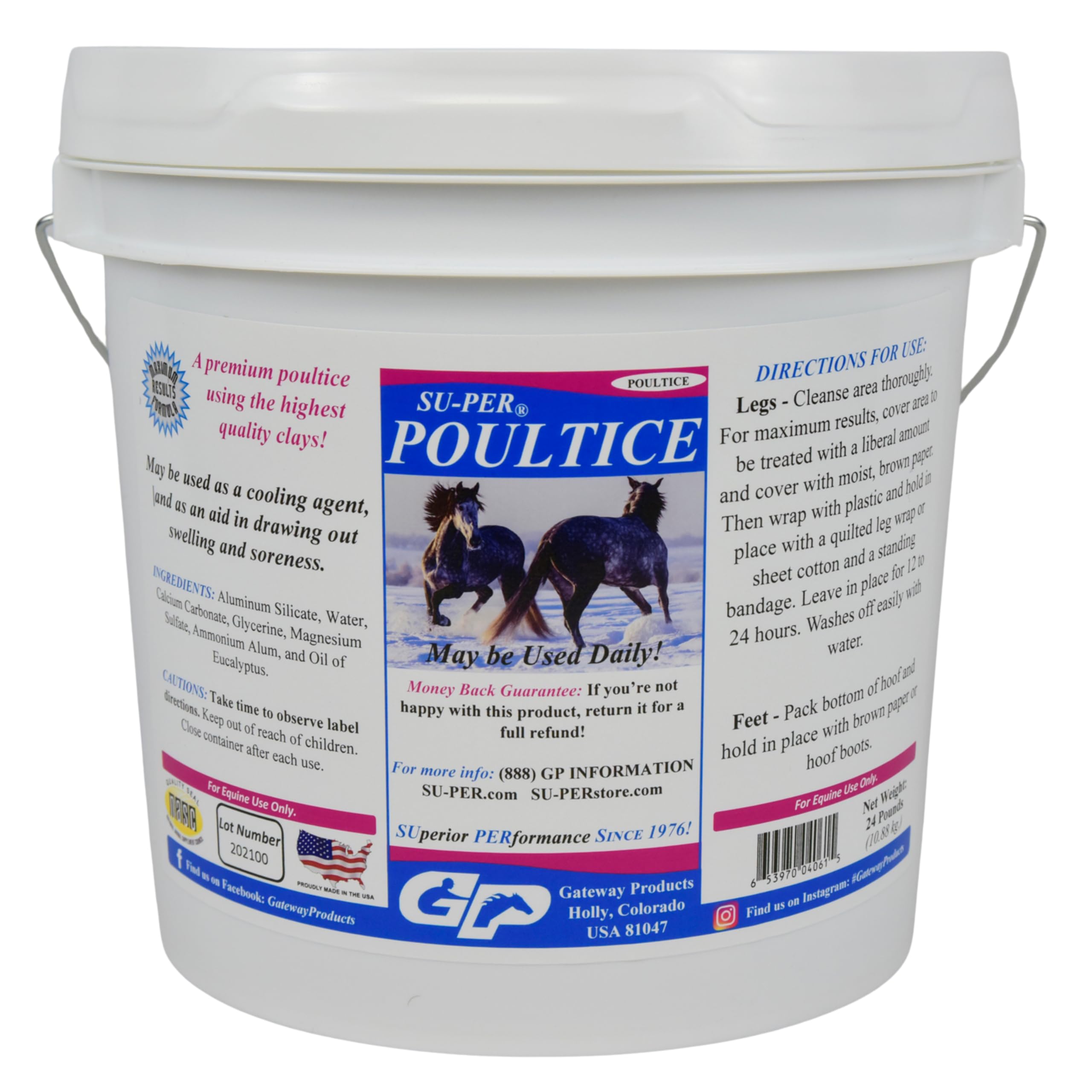 SU-PER Poultice for Horses - Helps Draw Out Swelling & Soreness - Premium Poultice & Cooling Agent - 12 Pounds