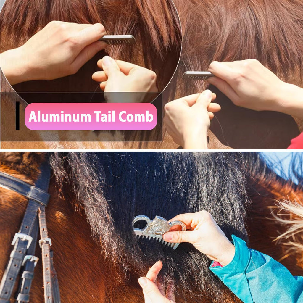 Horse Grooming Kit 13 Piece, Horse Brushes for Grooming Supplies Set with Organizer Bag, Horse Brush & Curry Comb for Effective Cleaning, Gift for Horses Riders Beginners