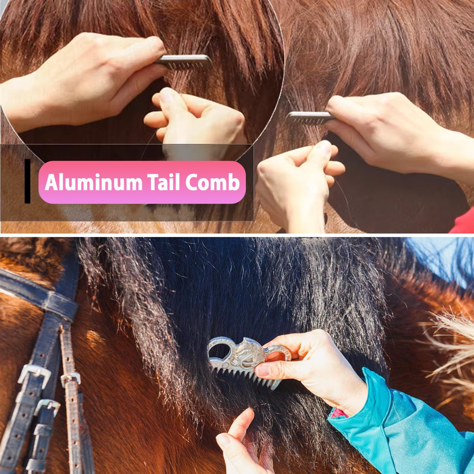 Horse Grooming Kit 13 Piece, Horse Brushes for Grooming Supplies Set with Organizer Bag, Horse Brush & Curry Comb for Effective Cleaning, Gift for Horses Riders Beginners