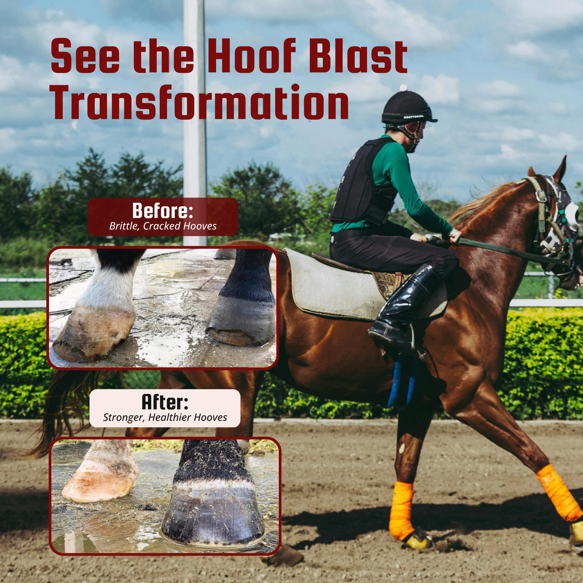 Horse Guard Hoof Supplements for Horses - 80 Servings - Biotin Hoof Blast 10lb Bag with 100mg Biotin per Serving - Concentrated Equine Hoof Health, Strengthener with MSM, Methionine, Zinc