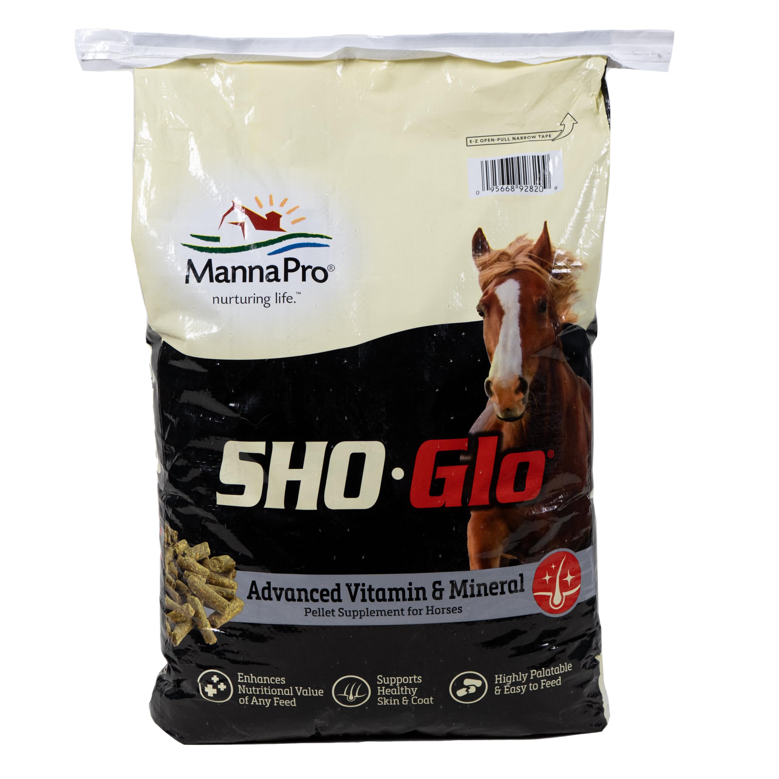 Manna Pro Sho-Glo Supplement for Horses | Complete Vitamin & Mineral Supplement for Healthy Skin & Coat | 5 Pounds