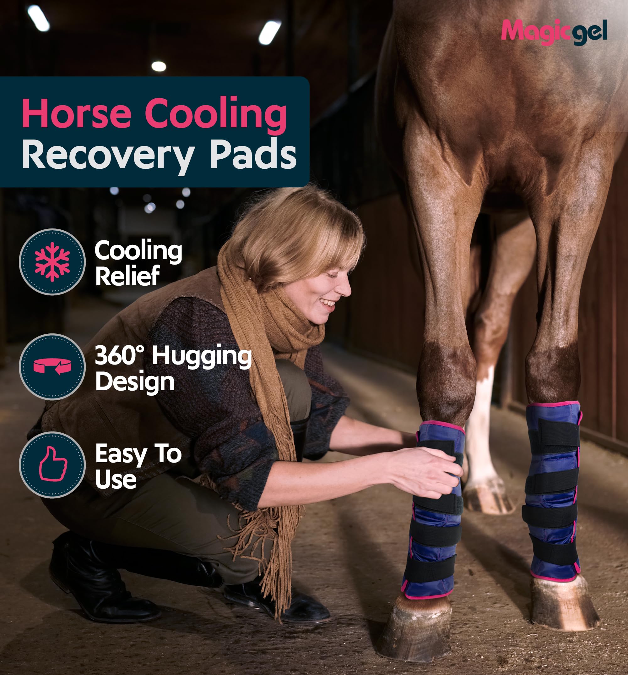 Magic Gel Horse Ice Pack with Carry Case - Single Ice Boots | Cooling Horse Leg Wraps for Hock, Ankle, Knee, Legs, Boots, and Hooves | Horse Tack & Horse Supplies & Ideal Gift for Horse Lovers Women
