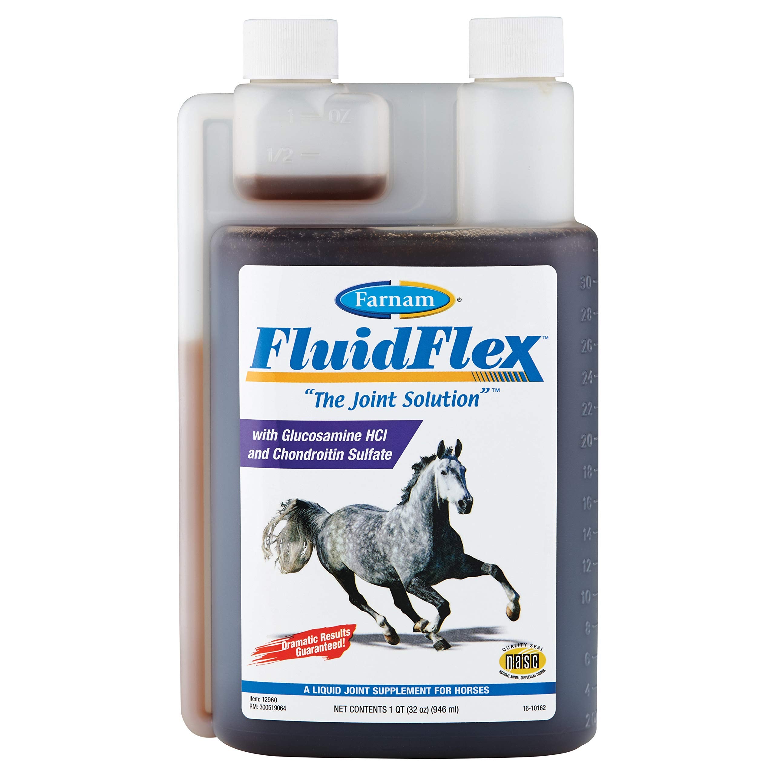 Farnam Fluidflex Suplemento Líquido para Articulaciones de Caballos, Ayuda a Mantener la Función Saludable de la Cadera y las Articulaciones, 32 Onzas Suministro para 32 Días