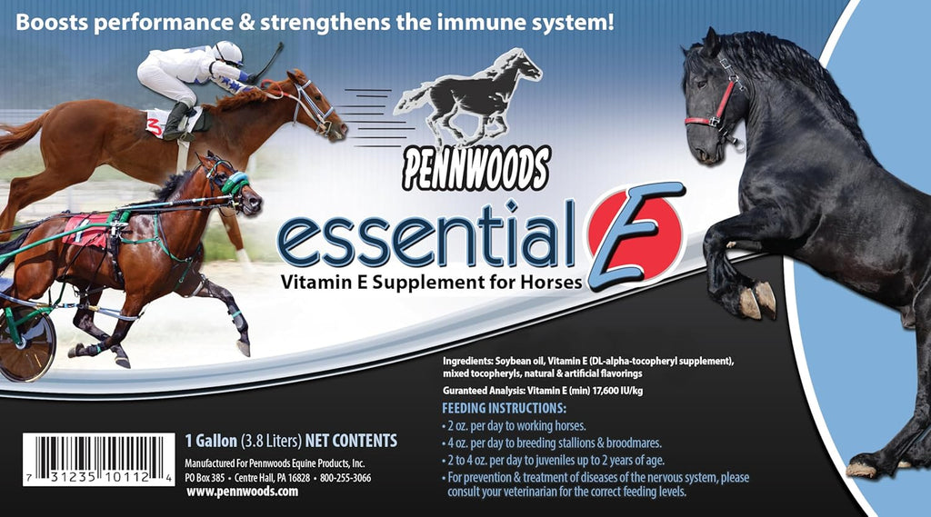 Pennwoods Essential E: Suplemento de vitamina E equina para la salud, rendimiento, recuperación y nutrición del caballo - 1 galón