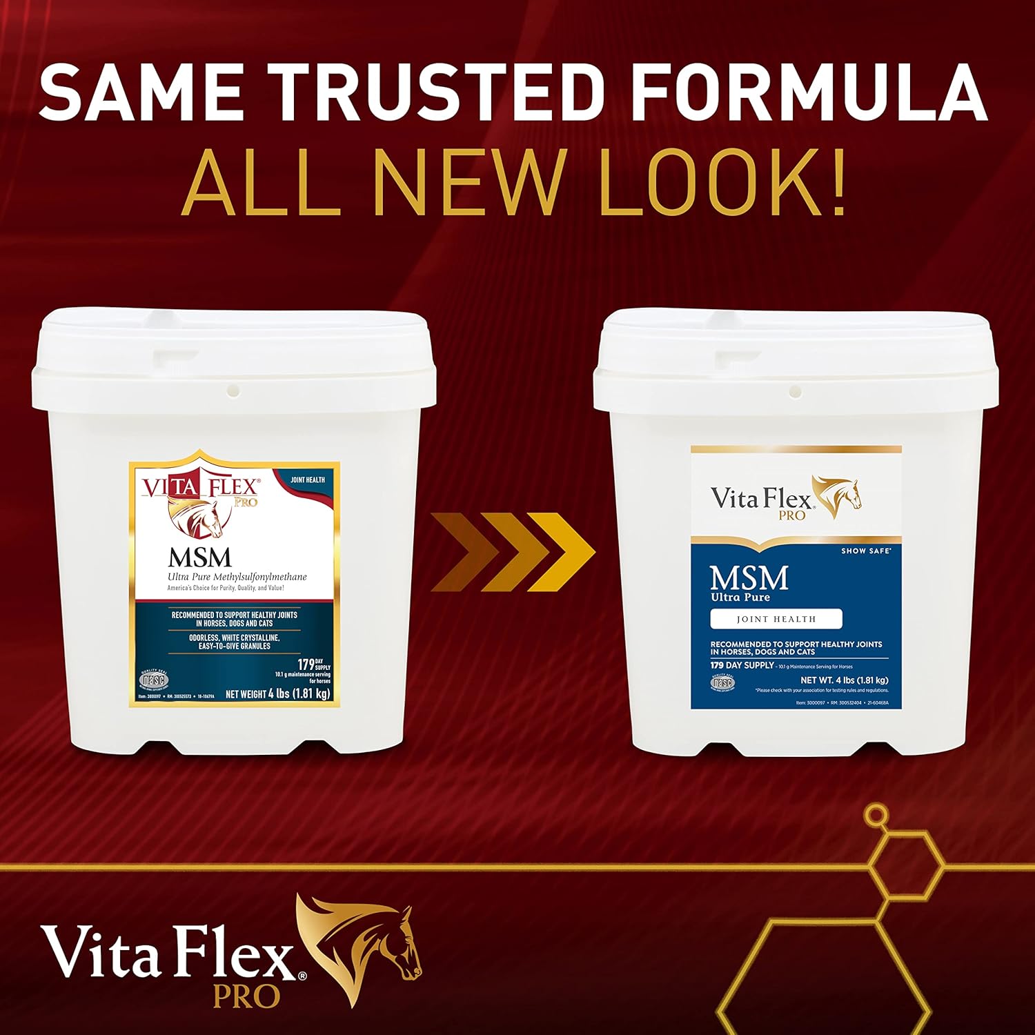 Vita Flex Ultra Pure Joint Supplement for Dogs, Horses & Cats, 4 Pounds – MSM Supplement, Equine MSM Powder for Healthy Joints, Collagen & Mobility Support, Odorless White Powder