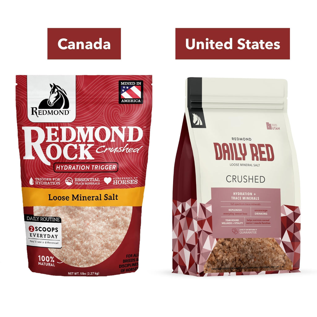 Suplemento de electrolitos de sal mineral suelta triturada REDMOND Rock para caballos (11,34 kg)