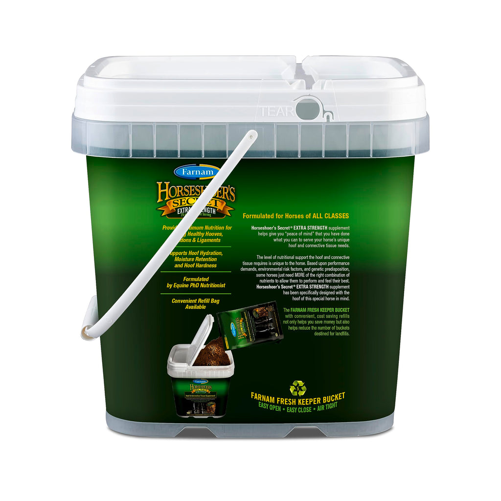 Suplemento de biotina Farnam Horseshoer's Secret Extra Strength para cascos y tejido conectivo con aminoácidos para cascos, tendones y ligamentos fuertes y saludables, 3.4 kg, suministro para 60 días