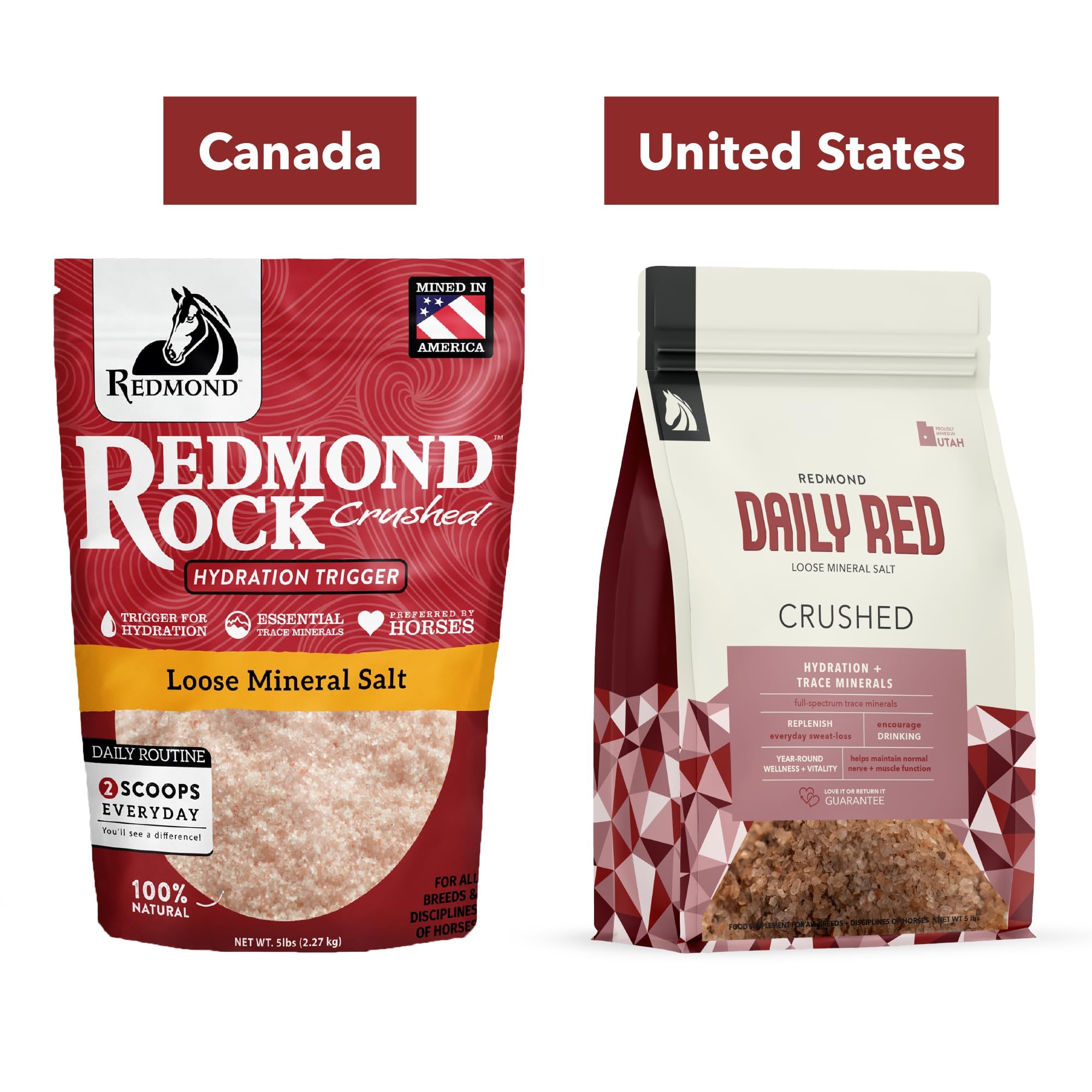 Suplemento de electrolitos de sal mineral suelta triturada REDMOND Rock para caballos (11,34 kg)