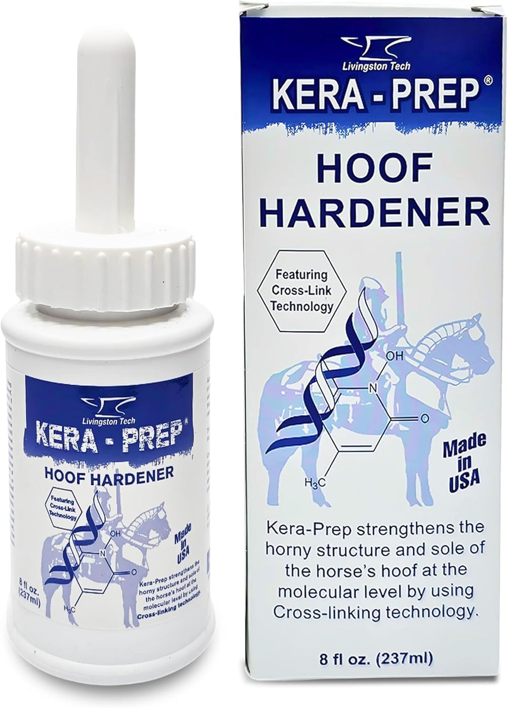 Kera Prep Hoof Hardener for Horses – Targeted Horse Hoof Care to Reinforce Hoof Structure at the Molecular Level – Repels Moisture, Restores Elasticity & Preps for Sealant – Ideal for Wet Conditions