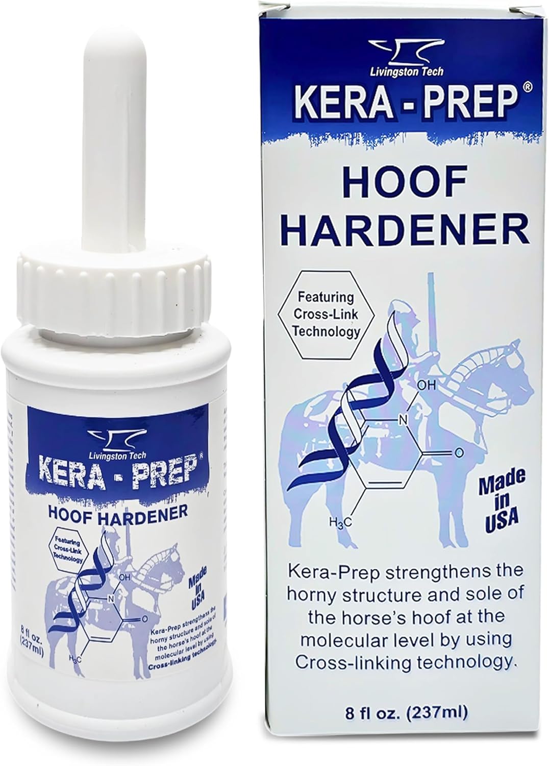 Kera Prep Hoof Hardener for Horses – Targeted Horse Hoof Care to Reinforce Hoof Structure at the Molecular Level – Repels Moisture, Restores Elasticity & Preps for Sealant – Ideal for Wet Conditions