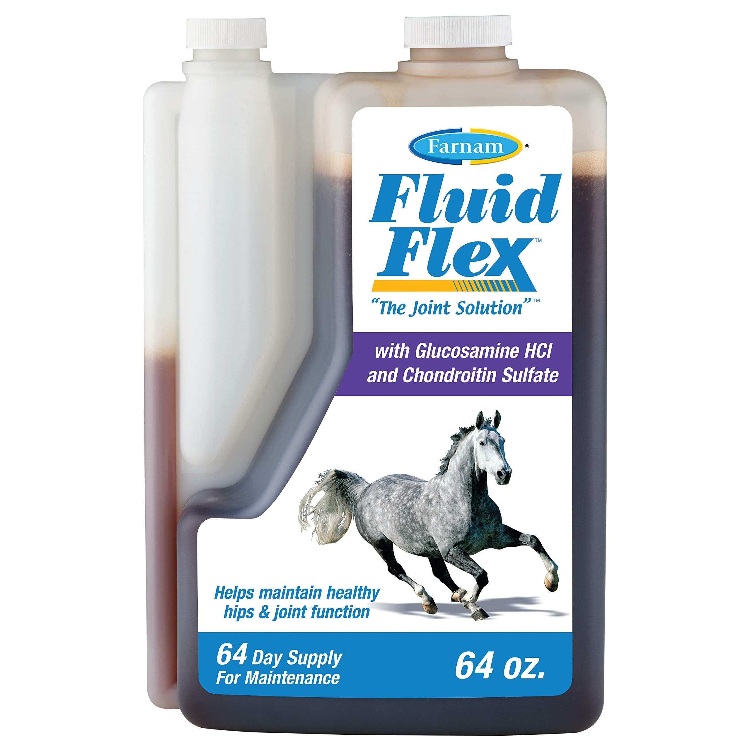 Farnam Fluidflex Liquid Joint Supplement for Horses, Helps Maintain Healthy Hip & Joint Function, 32 Ounces 32 Day Supply