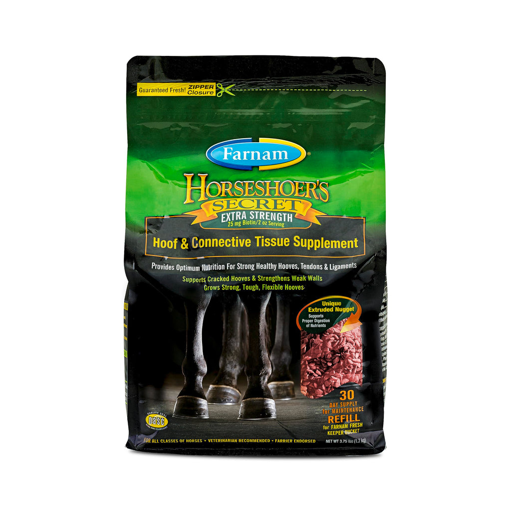 Farnam Horseshoer's Secret Extra Strength Hoof & Connective Tissue Biotin Supplement with Aminos for Strong, Healthy Hooves, Tendons & Ligaments, 7.5 lbs, 60-Day Supply